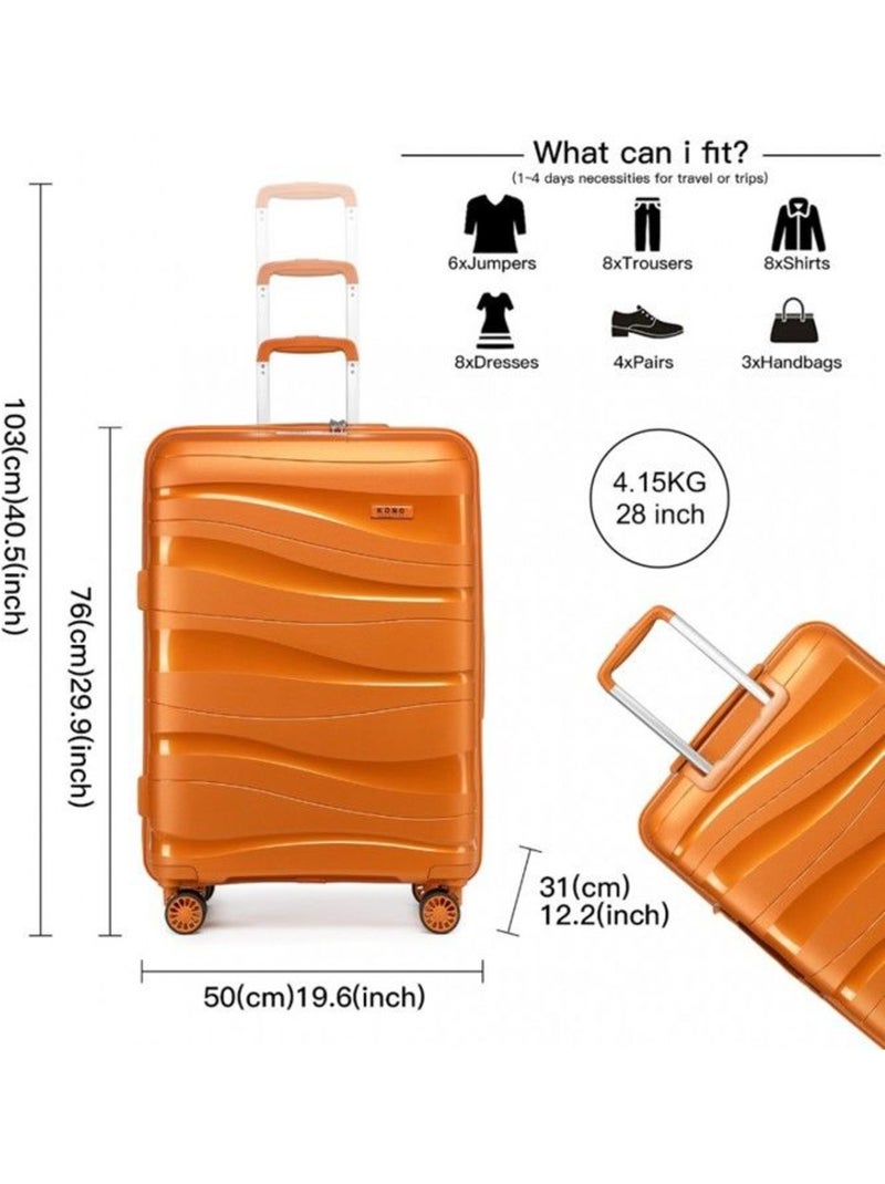 Valise rigide grande taille - 76x50x31 cm polypropylène 105 l tsa - kono Orange - Kiabi