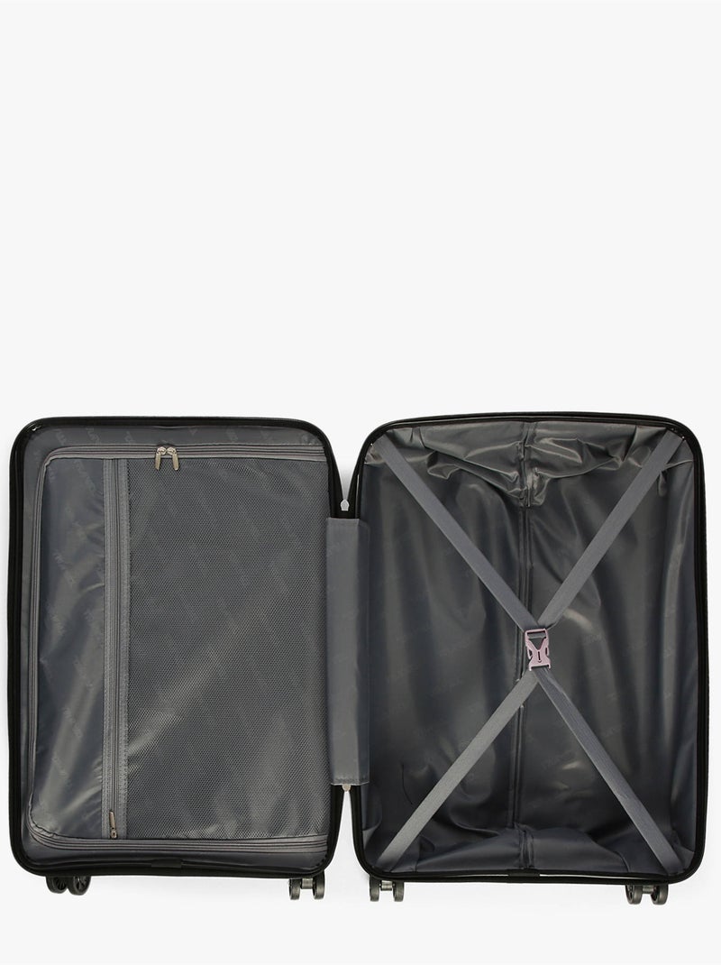 Valise Rigide Montreal Travel Polypropylene Noir Violet Blanc - Kiabi