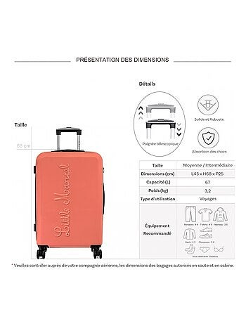 Valise rigide TSA polycarbonate 68 cm