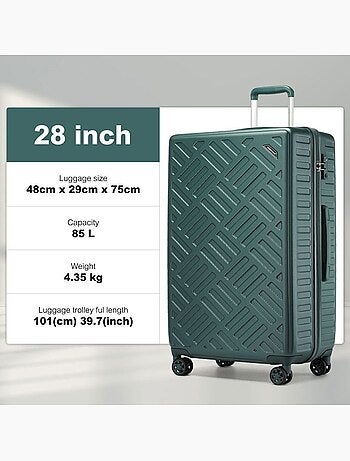 Valise soute rigide supercase - 74x48x29 cm 85 l tsa - kono