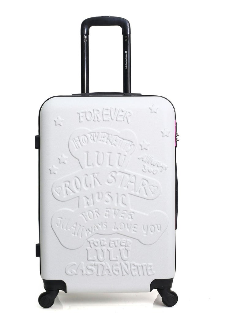 Valise Taille Moyenne Rigide 60cm LULU ROCK STAR Blanc - Kiabi