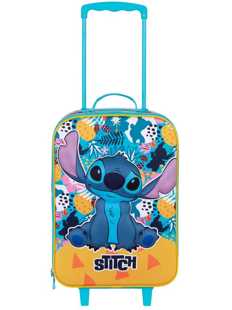 Valise Trolley Soft 3D - Disney Lilo et Stitch Colors - Turquoise - Taille Unique Bleu turquoise - Kiabi
