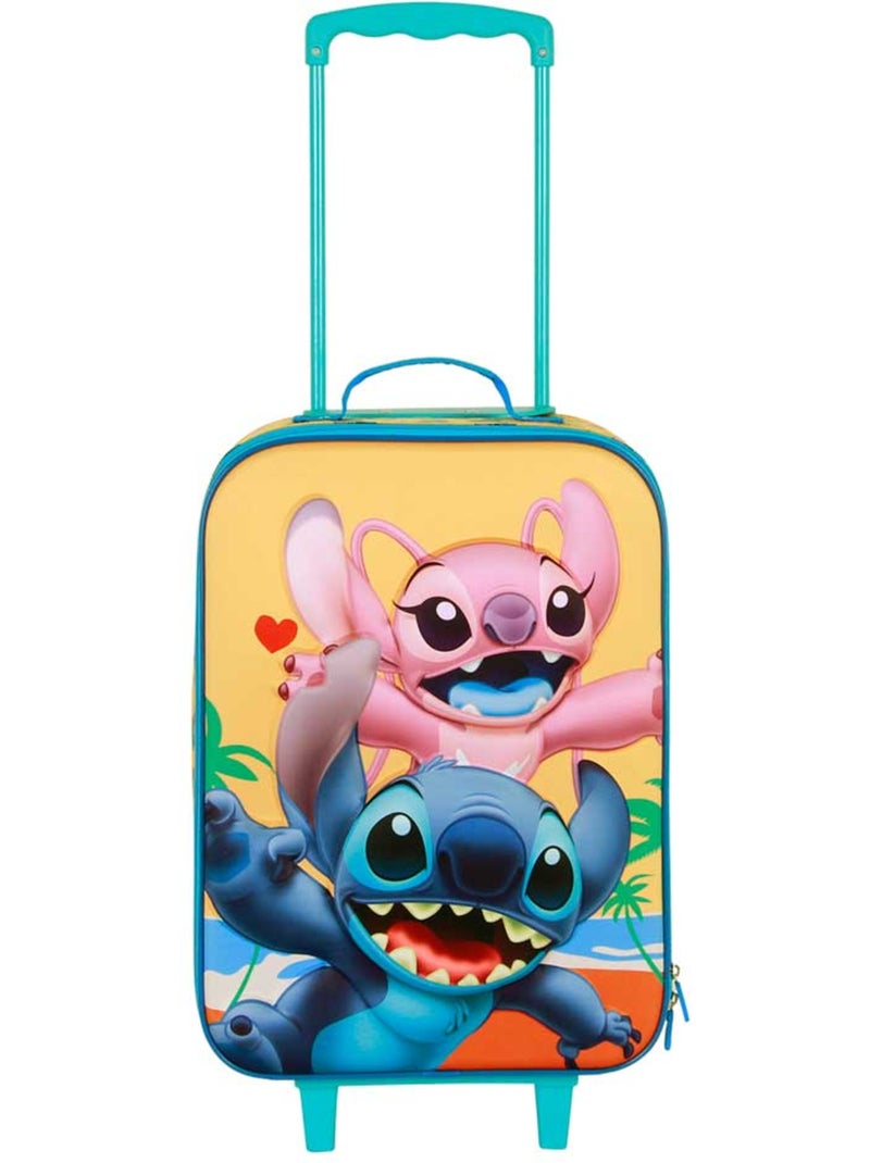 Valise Trolley Soft 3D - Disney Lilo et Stitch Ocean - Bleu - Taille Unique Bleu - Kiabi
