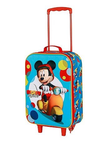 Valise Trolley Soft 3D - Disney Mickey Mouse Scooter - Bleu - Taille Unique