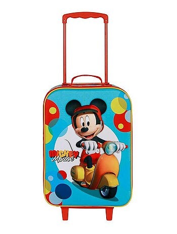 Valise Trolley Soft 3D - Disney Mickey Mouse Scooter - Bleu - Taille Unique