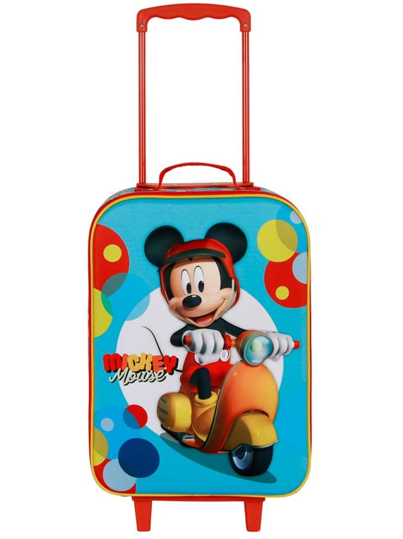 Valise Trolley Soft 3D - Disney Mickey Mouse Scooter - Bleu - Taille Unique Bleu - Kiabi