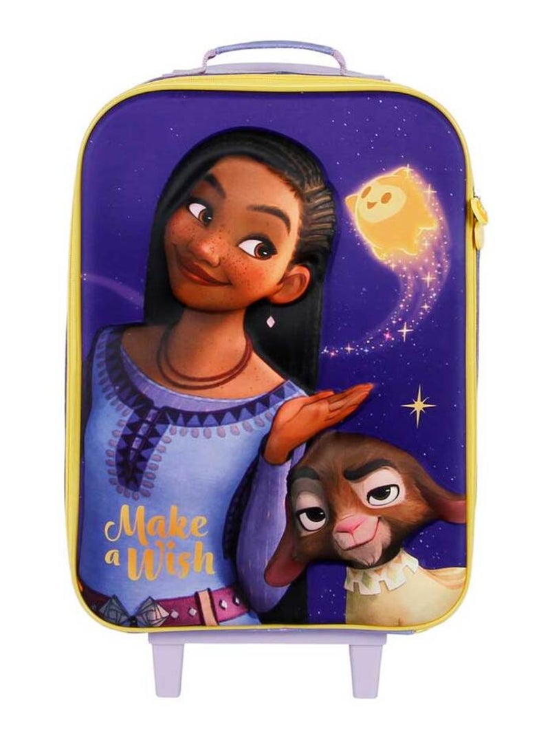 Valise Trolley Soft 3D - Disney Wish, Asha et la Bonne Étoile Star - Lilas - Taille Unique Mauve lilas - Kiabi