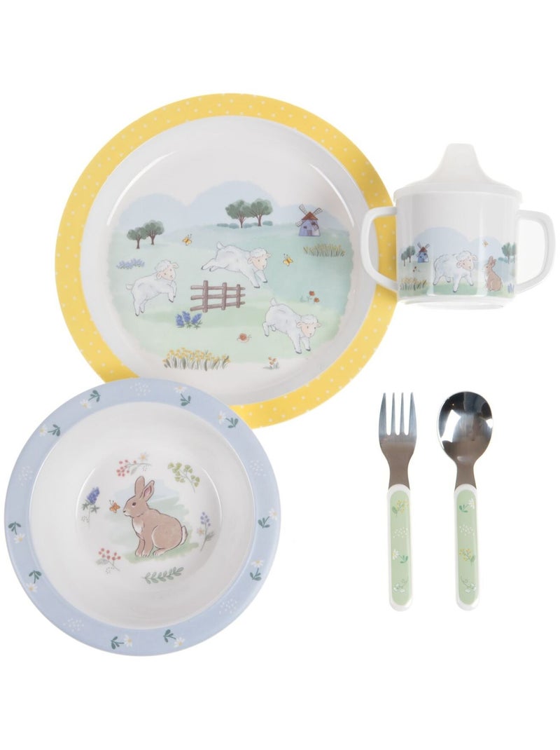 Valisette coffret repas enfant 5 pièces CAMPAGNE Multicolore - Kiabi