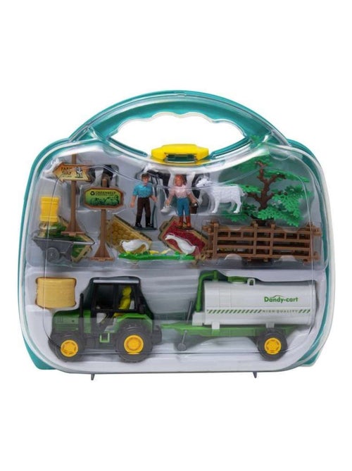 Valisette ferme transportable avec tracteur remorque animaux et accessoires enfant - Kiabi Valisette ferme transportable avec tracteur remorque animaux et accessoires enfant - Kiabi
