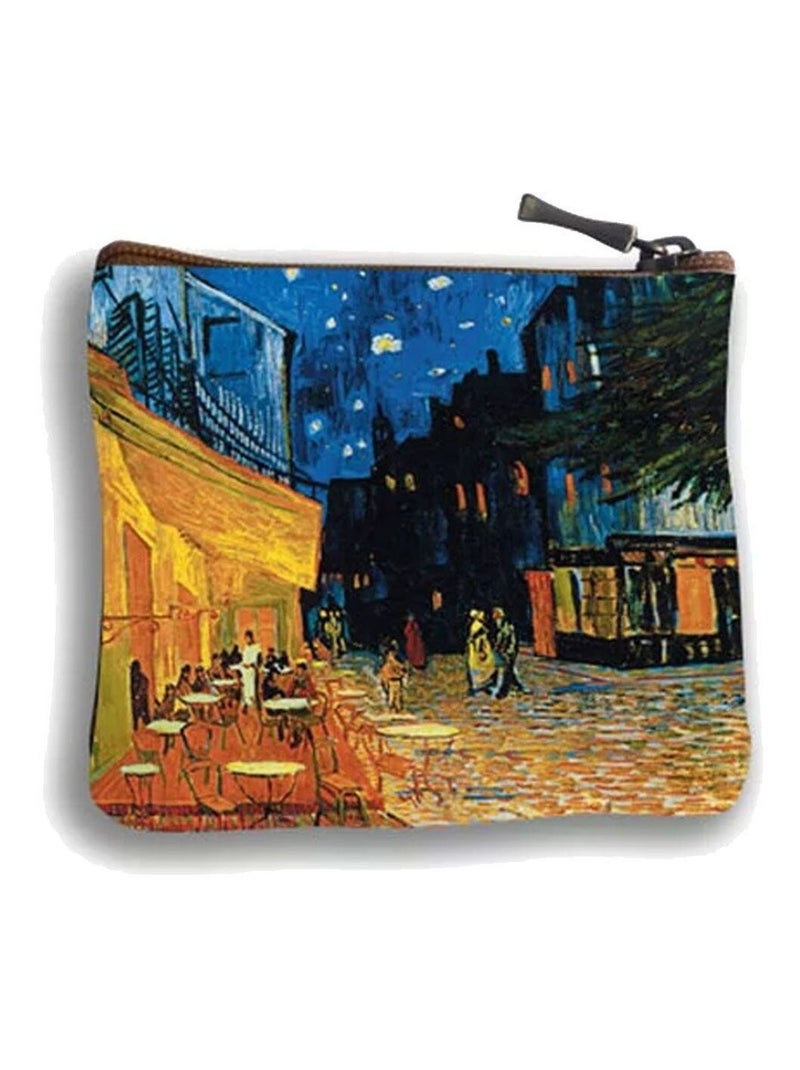 VAN GOGH TERRASSE DU CAFÉ LE SOIR Porte Monnaie carré Bleu - Kiabi