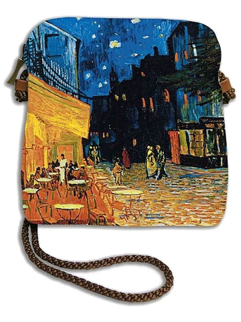 VAN GOGH TERRASSE DU CAFÉ LE SOIR Sac cordon Made In France Bleu - Kiabi