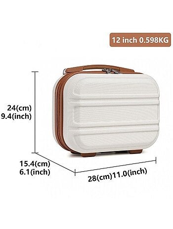 Vanity case rigide abs intérieur doublé 28x21x15 cm - kono