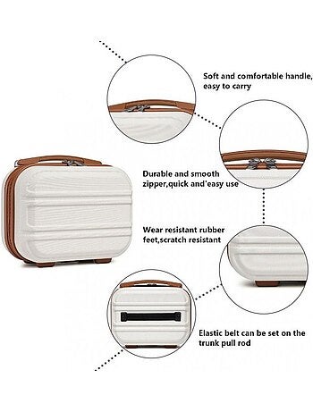 Vanity case rigide abs intérieur doublé 28x21x15 cm - kono