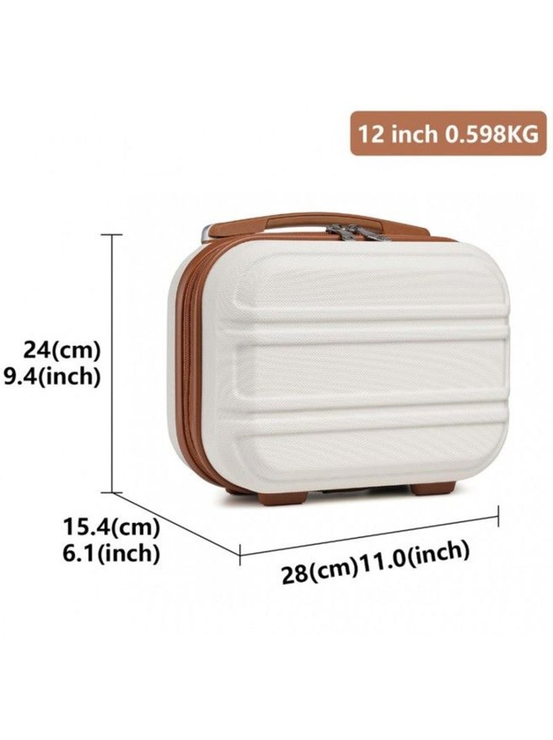 Vanity case rigide abs intérieur doublé 28x21x15 cm - kono Blanc - Kiabi