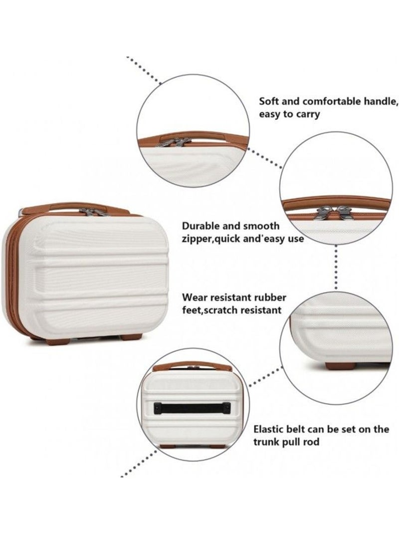 Vanity case rigide abs intérieur doublé 28x21x15 cm - kono Blanc - Kiabi