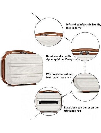 Vanity case rigide abs intérieur doublé 28x21x15 cm - kono
