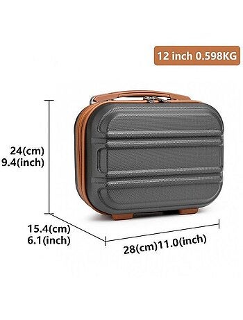 Vanity case rigide abs intérieur doublé 28x21x15 cm - kono