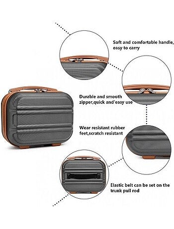 Vanity case rigide abs intérieur doublé 28x21x15 cm - kono