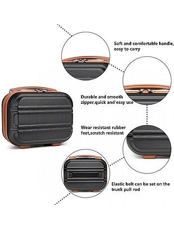 Vanity case rigide abs intérieur doublé 28x21x15 cm - kono
