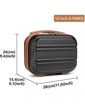 Vanity case rigide abs intérieur doublé 28x21x15 cm - kono
