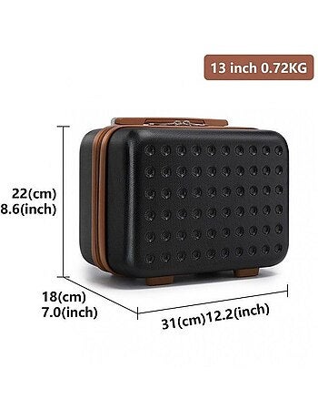 Vanity case rigide abs+pc intérieur doublé 31x18x22 cm - kono