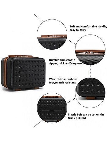 Vanity case rigide abs+pc intérieur doublé 31x18x22 cm - kono