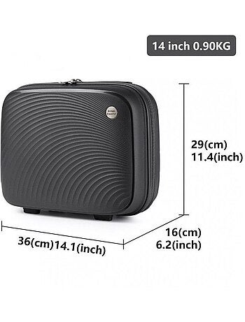 Vanity case rigide étanche poignée trolley 36x29x16 cm - british traveller