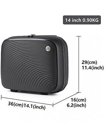 Vanity case rigide étanche poignée trolley 36x29x16 cm - british traveller