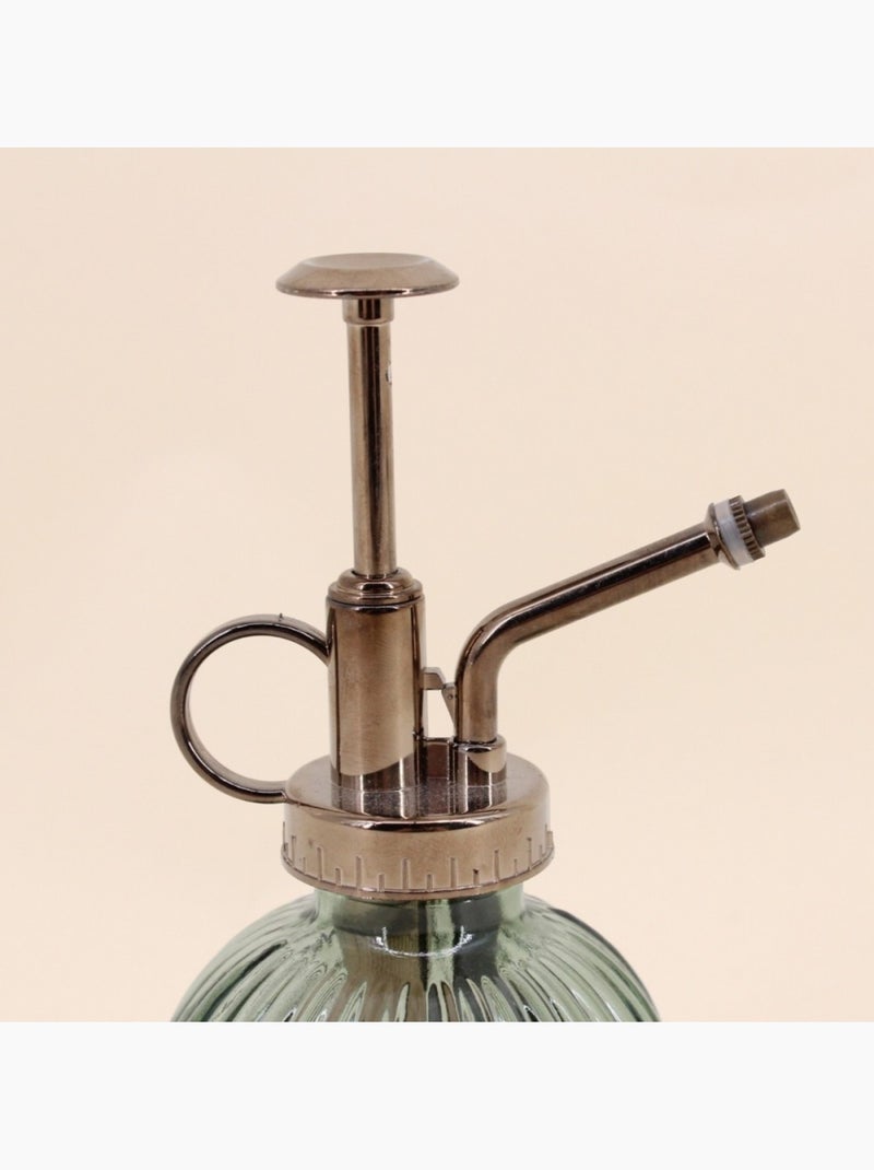 Vaporisateur en verre 16,5cm pompe aspect métal Vert - Kiabi