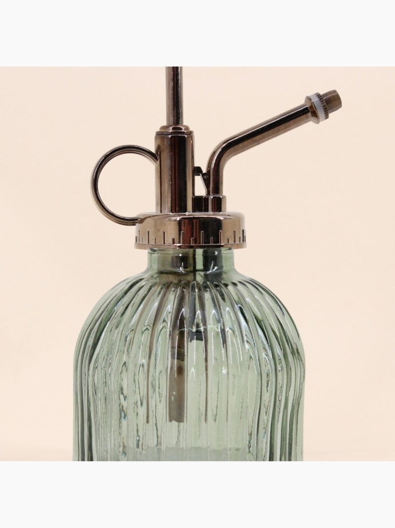 Vaporisateur en verre 16,5cm pompe aspect métal Vert - Kiabi