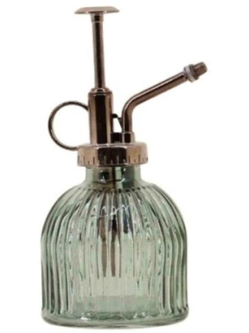 Vaporisateur en verre 16,5cm pompe aspect métal Vert - Kiabi