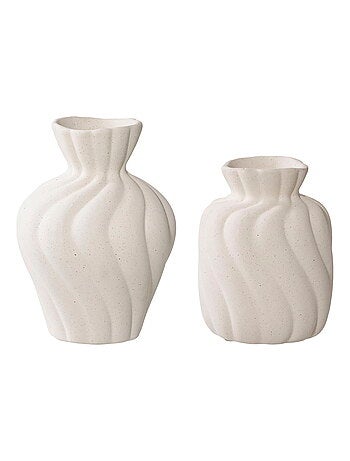 Vase - Vase, céramique, blanc, lot de 2