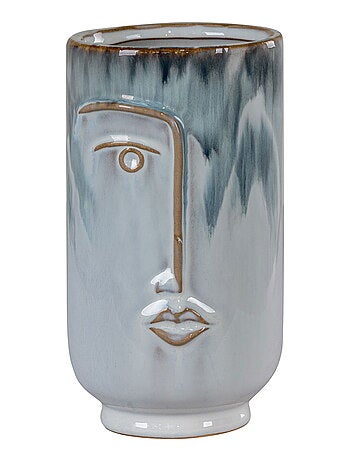 Vase - Vase, céramique, bleu, ø9x17 cm