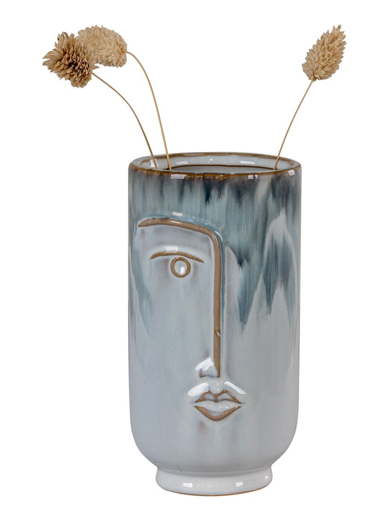 Vase - Vase, céramique, bleu, ø9x17 cm Bleu Beige - Kiabi
