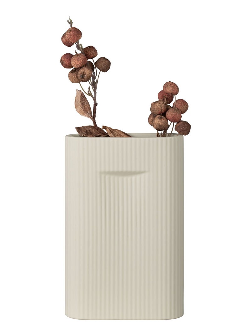 Vase - Vase, céramique, gris, 16,5x6,5x26 cm Gris - Kiabi