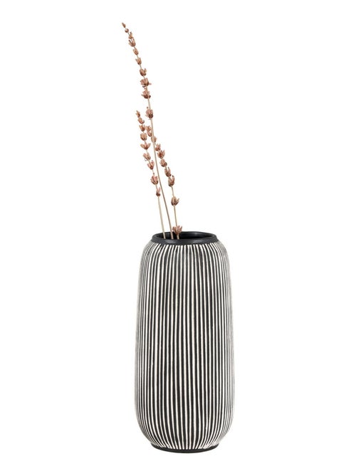 Vase - Vase, céramique, noir/blanc, ø9,5x20 cm - Kiabi