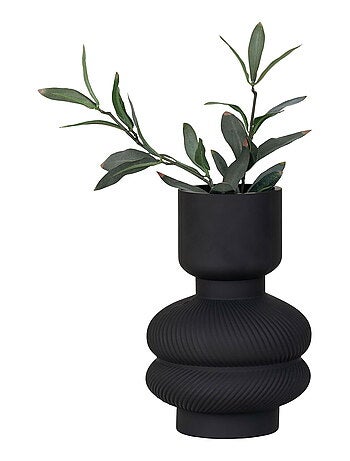 Vase - Vase, verre, noir, ø15x22 cm
