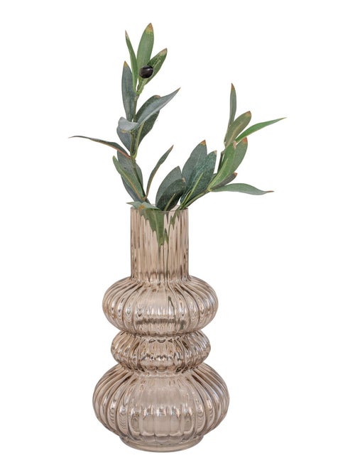Vase - Vase, verre soufflé bouche, fumé, ø15x25 cm - Kiabi