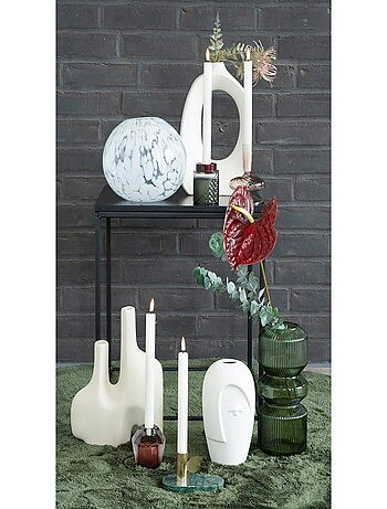 Vase - Vase, verre, vert, ø12x25 cm