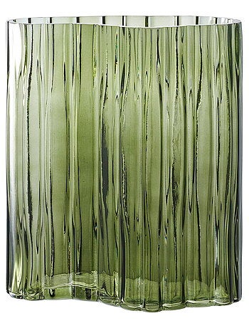 Vase - Vase, verre, vert fumé 21x12x26,5 cm