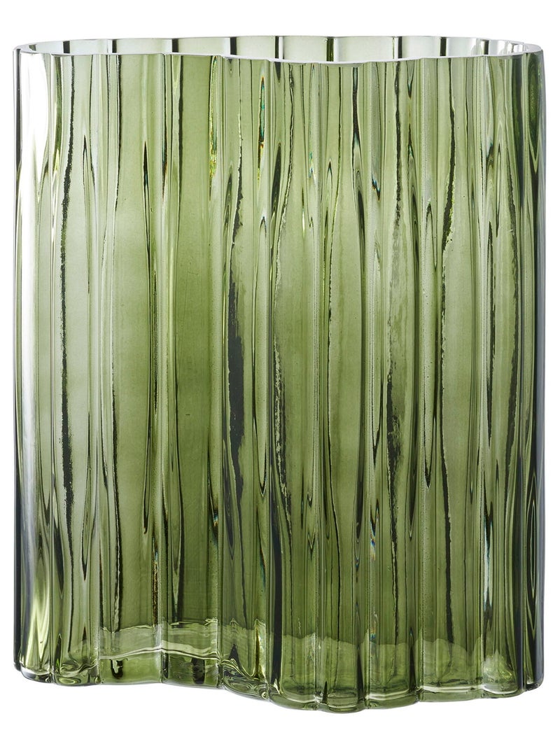 Vase - Vase, verre, vert fumé 21x12x26,5 cm Vert - Kiabi