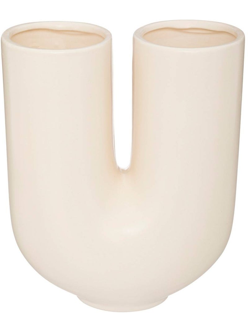 Vase à double goulot en céramique RIVI Blanc chaud - Kiabi