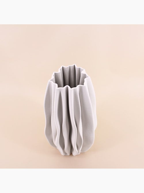 Vase alvéolé blanc en céramique 3D 37cm - Kiabi