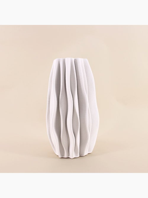 Vase alvéolé en céramique blanche 3D 30cm - Kiabi