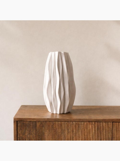 Vase alvéolé en céramique blanche 3D 30cm - Kiabi