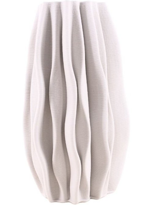 Vase alvéolé en céramique blanche 3D, H30cm - Kiabi