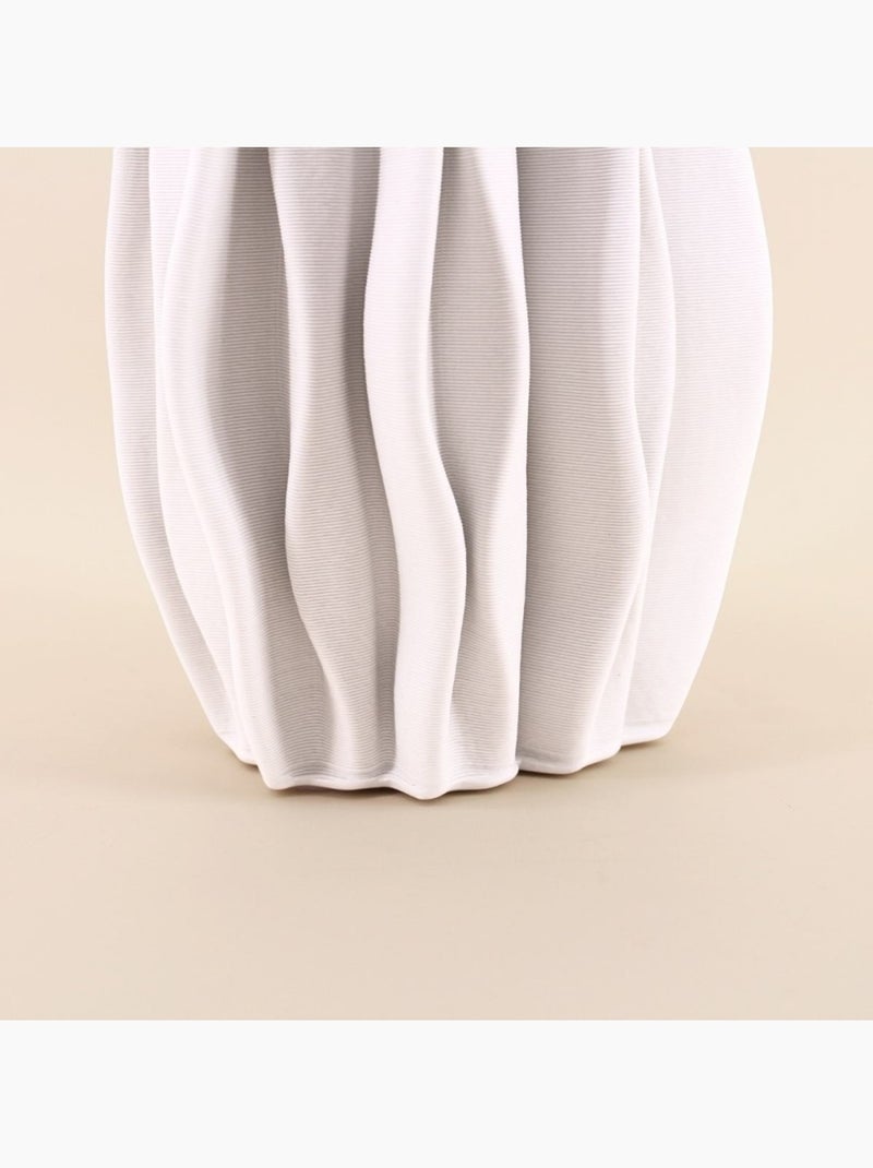 Vase alvéolé en céramique blanche 3D, H30cm Blanc - Kiabi