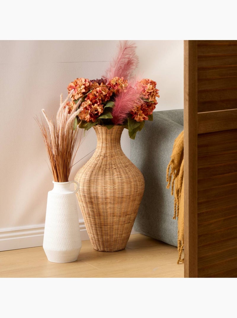 Vase amphore tressé en rotin sur structure fonte MELIA Beige - Kiabi