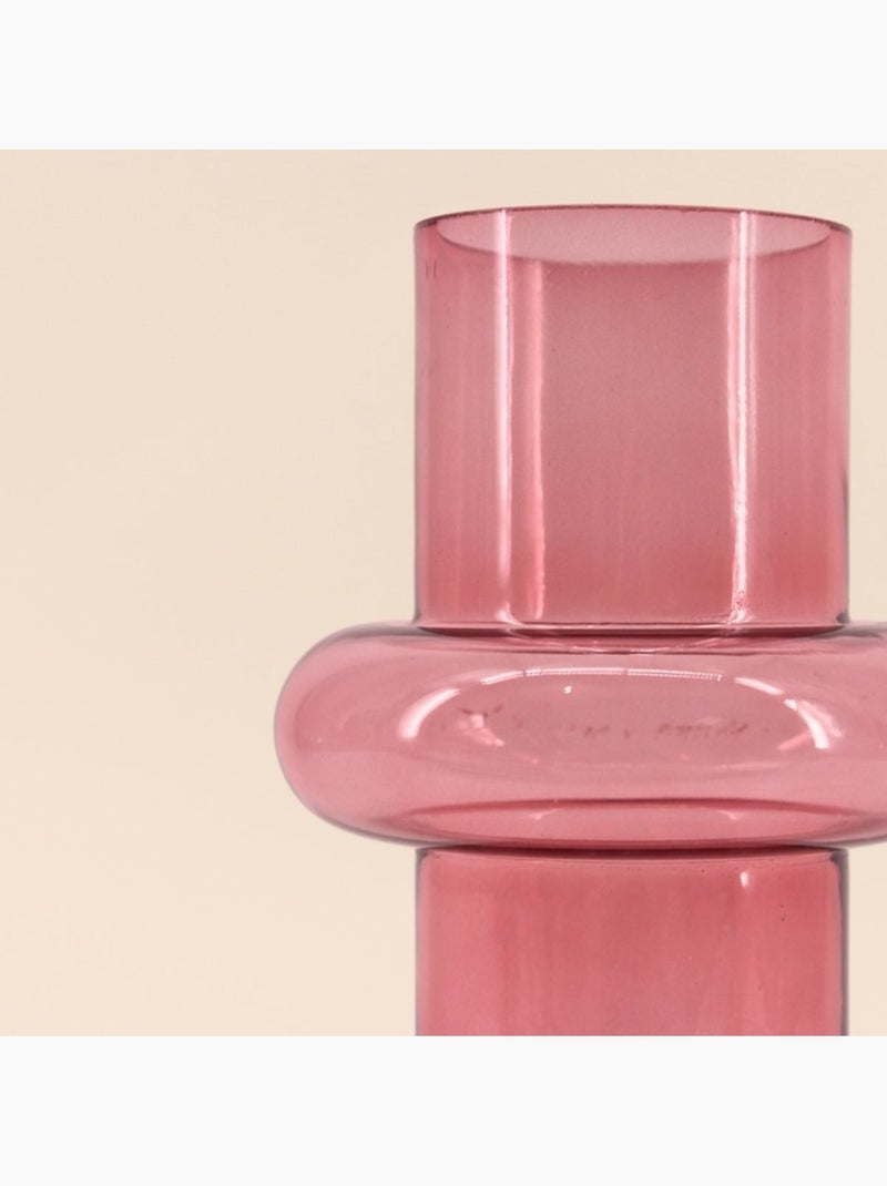 Vase anneau en verre, H25cm Rose - Kiabi