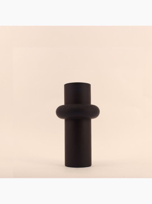 Vase anneau en verre noir 20cm - Kiabi